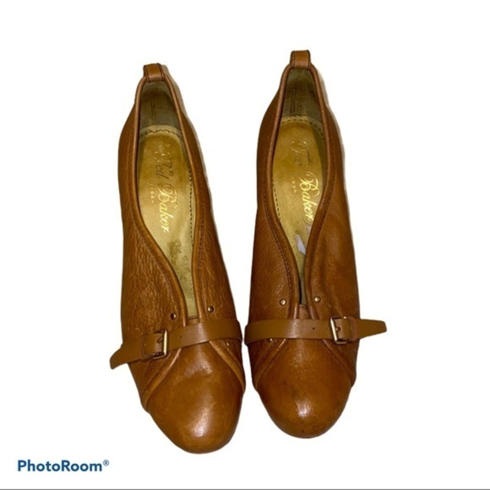 Ted baker buckle cognac‎ heels women’s size 7